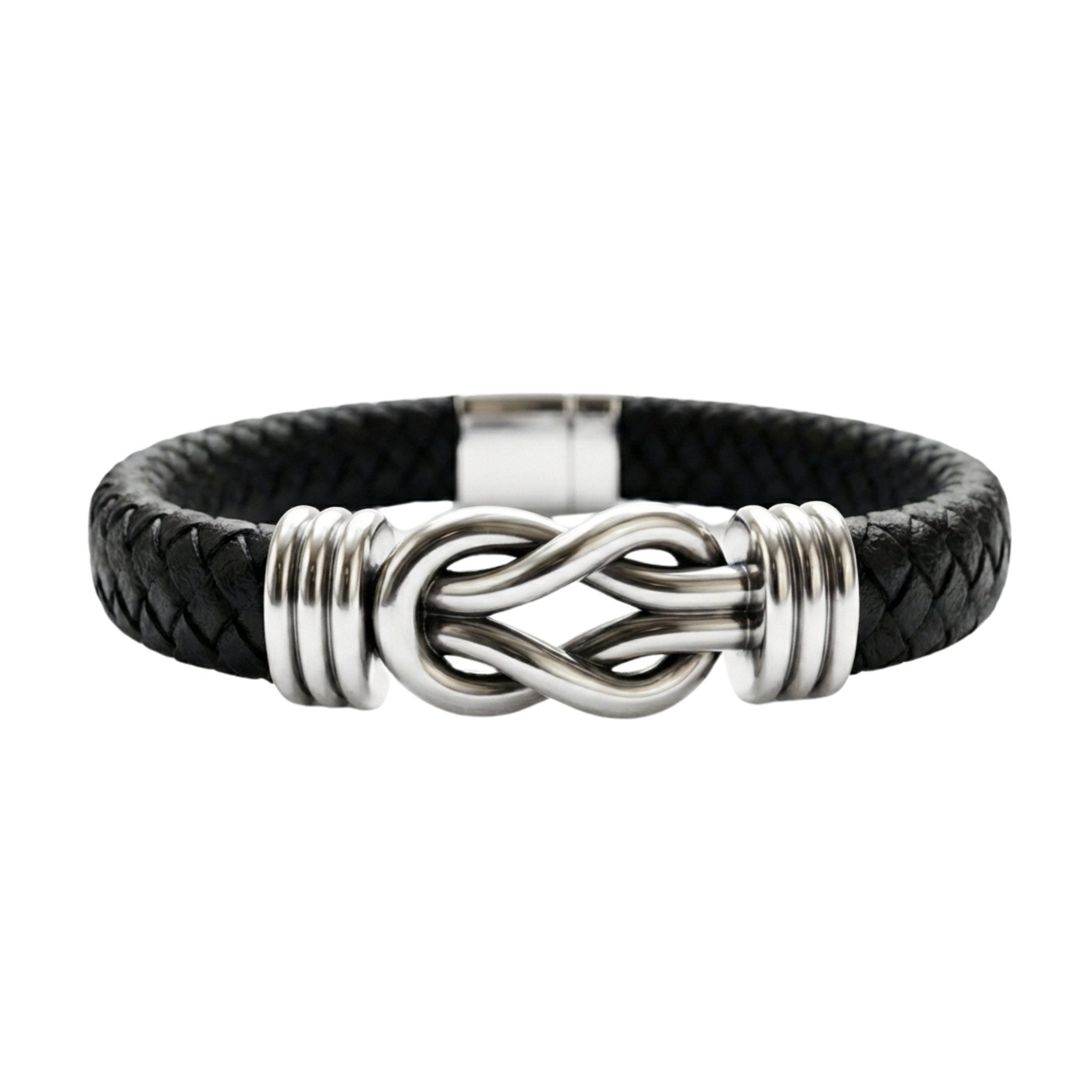Men's Genuine Braided Leather Kensington Bracelet - NaimLeather