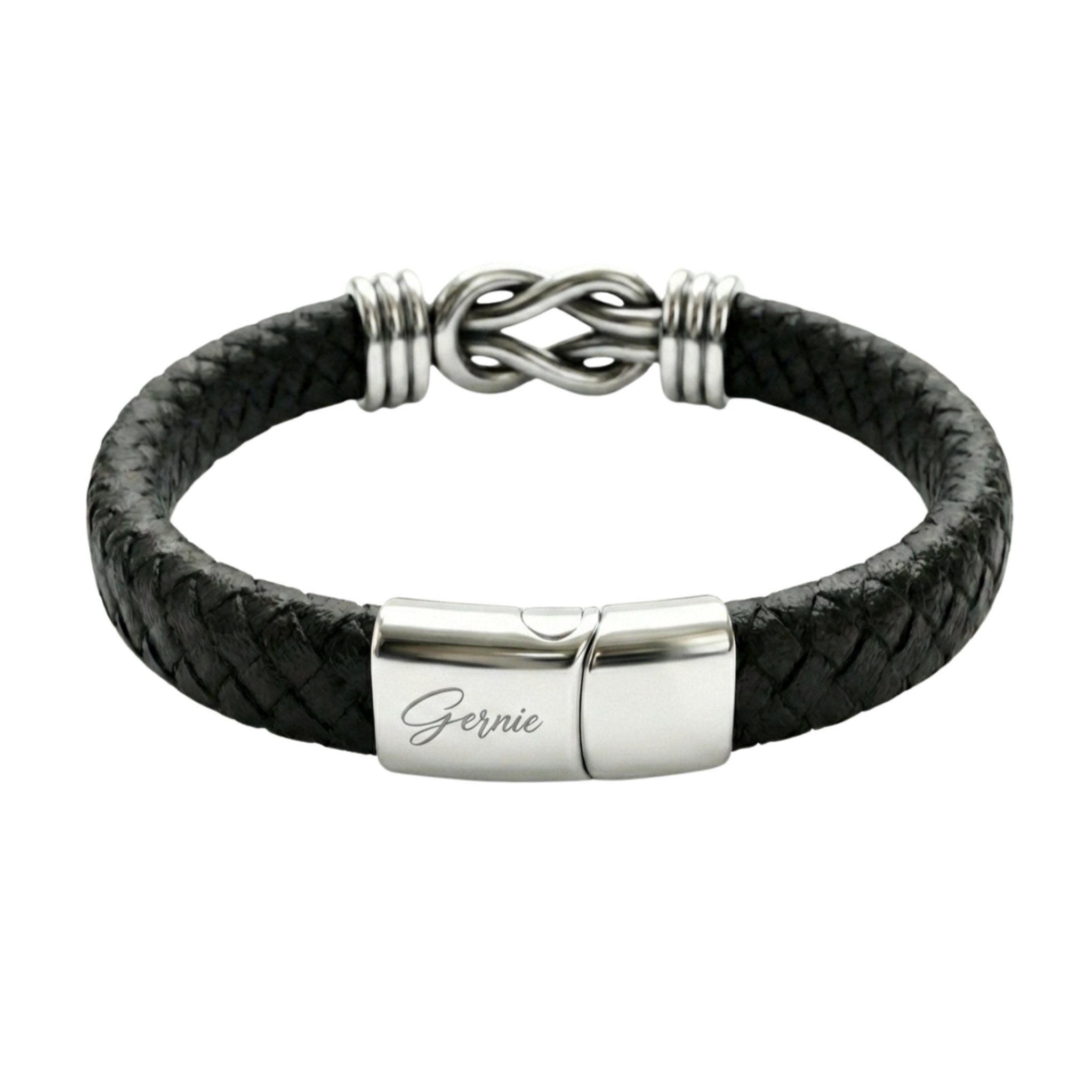 Men's Genuine Braided Leather Kensington Bracelet - NaimLeather