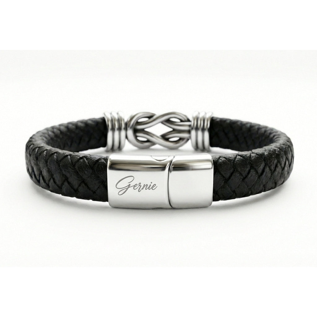 Men's Genuine Braided Leather Kensington Bracelet - NaimLeather