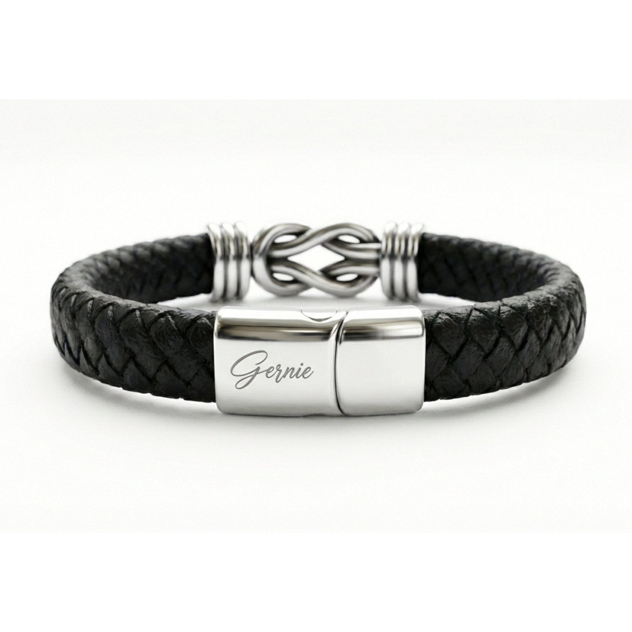 Men's Genuine Braided Leather Kensington Bracelet - NaimLeather