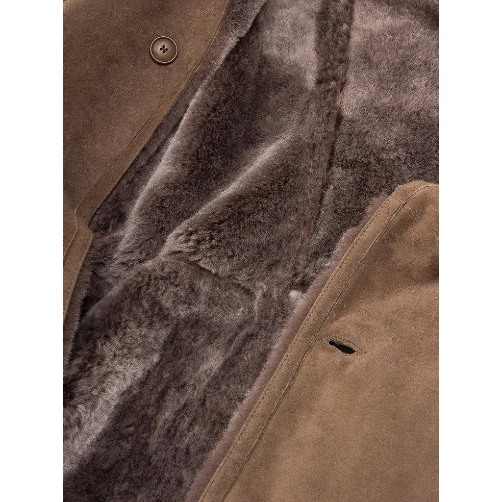 MENS TAUPE SHEEP SHEARLING COAT GHENT - XXL