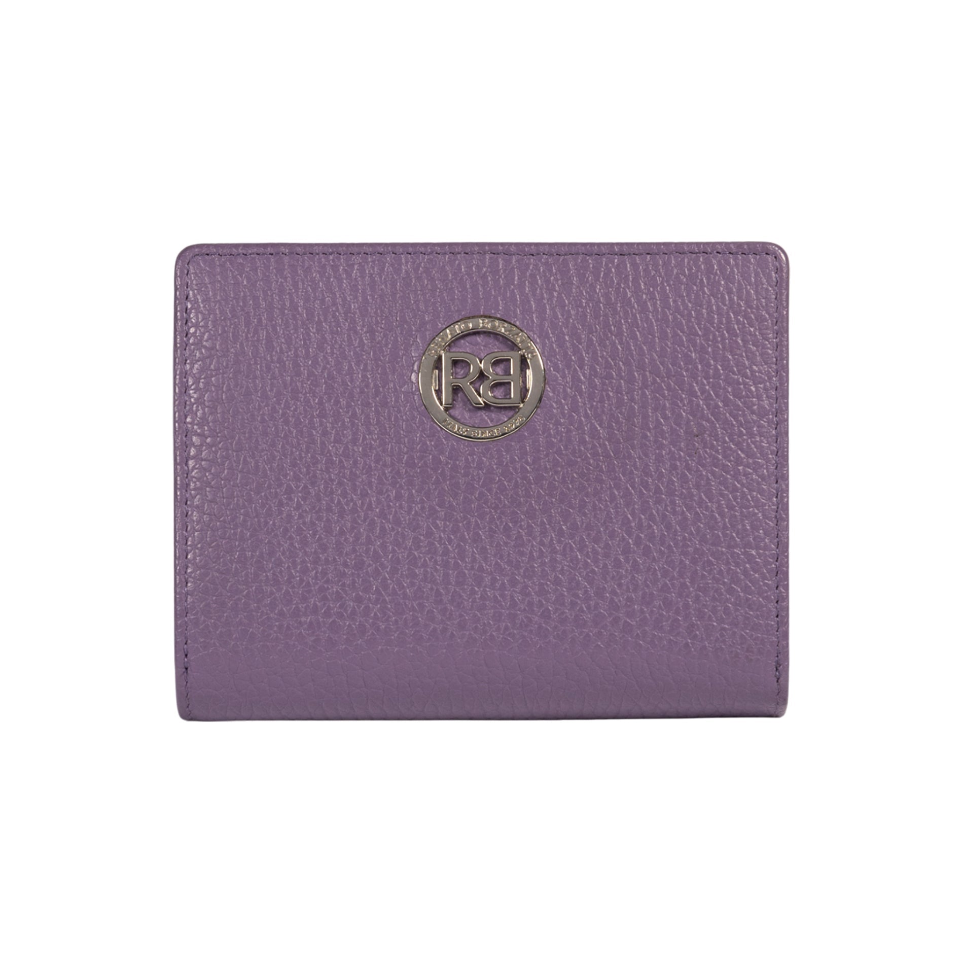 RB1080SY | Portafogli Donna Made in Italy in Vera Pelle grana Dollaro. Colore Viola. Dimensioni (da chiuso): cm 13 x 9 x 2,5 - NaimLeather