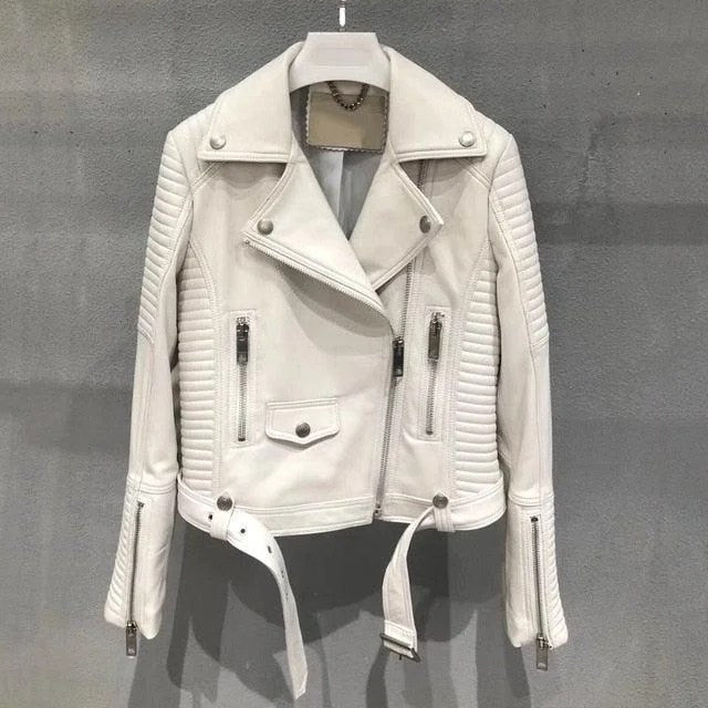 Sleuve Luxury Genuine Leather Jacket Women - NaimLeather