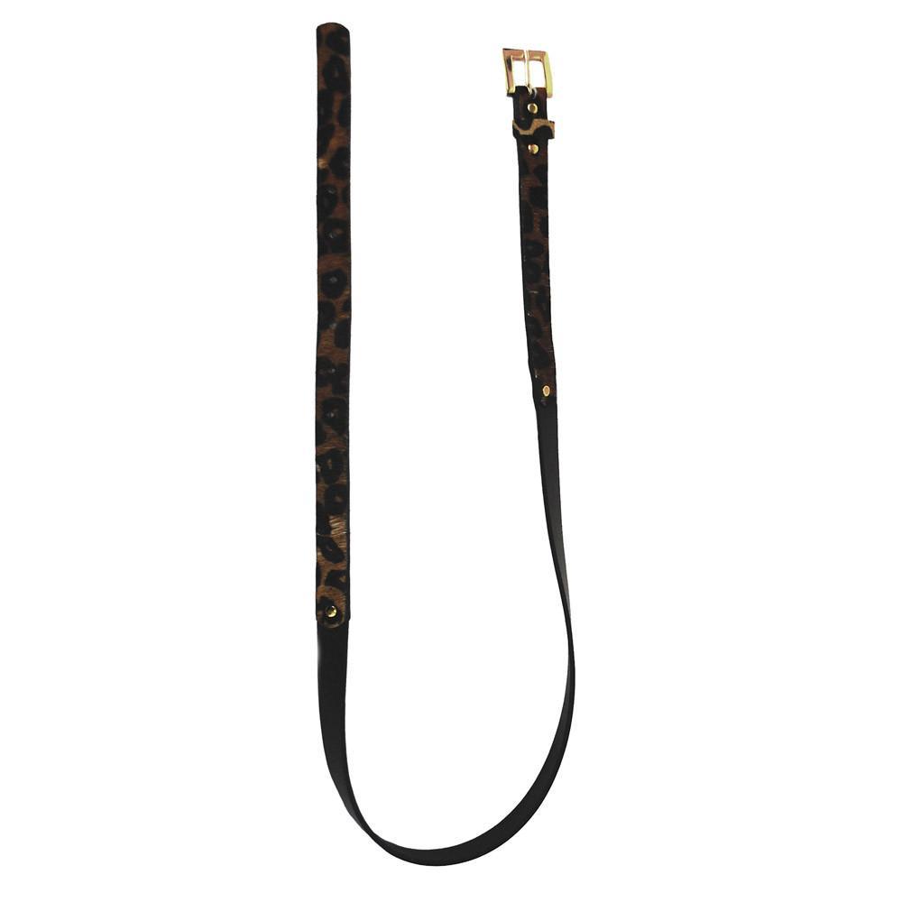 Sophia Genuine Leather & Cowhide Belt -Brown - NaimLeather