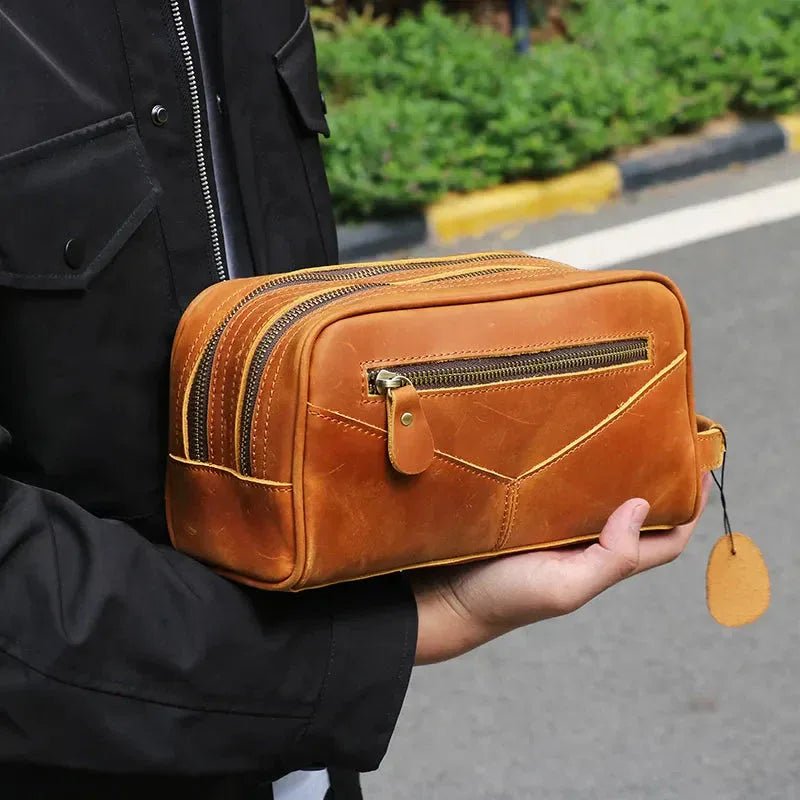 The Nomad Toiletry Bag | Genuine Leather Travel Toiletry Bag - NaimLeather