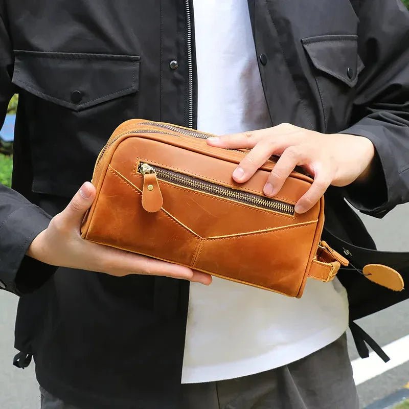 The Nomad Toiletry Bag | Genuine Leather Travel Toiletry Bag - NaimLeather