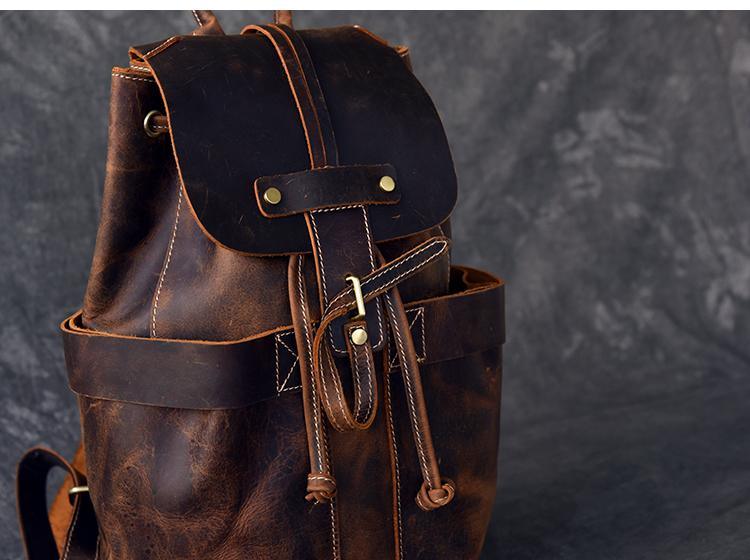 The Olaf Rucksack | Vintage Leather Travel Backpack - NaimLeather