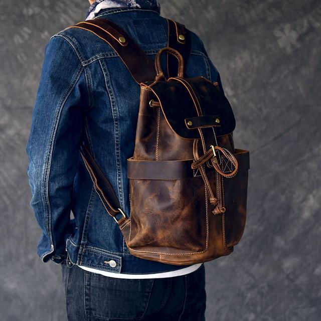 The Olaf Rucksack | Vintage Leather Travel Backpack - NaimLeather