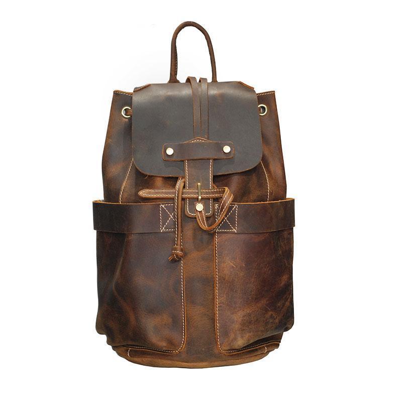 The Olaf Rucksack | Vintage Leather Travel Backpack - NaimLeather